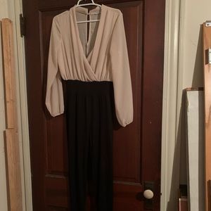 Fashion Nova Brand Sheer Long Sleeve Jumpsuit